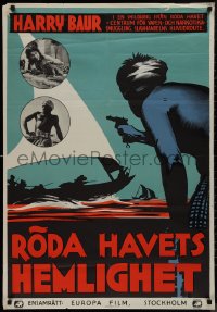 9k0271 LES SECRETS DE LA MER ROUGE Swedish 1938 Harry Baur, wild different action art, ultra rare!