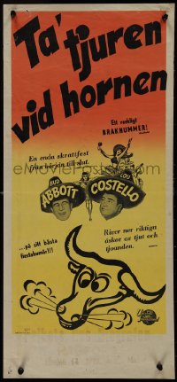 9k1180 MEXICAN HAYRIDE Swedish stolpe 1949 matador Abbott & Costello in Mexico, great art!