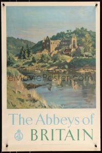 9k1207 BRITAIN 20x30 English travel poster 1949 great Donald Towner art of Tintern Abbey!