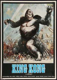 9k1162 KING KONG ESCAPES Yugoslavian 20x27 1970s Kingukongu no Gyakushu, misleading Berkey-like art!