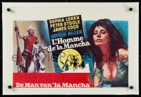 9m0362 MAN OF LA MANCHA linen Belgian 1972 Peter O'Toole, Sophia Loren, story of Don Quixote!