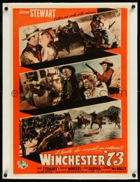 9m0410 WINCHESTER '73 linen Italian 19x28 pbusta 1950 James Stewart, Shelley Winters, Mann, very rare!