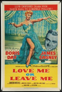 9m0629 LOVE ME OR LEAVE ME linen 1sh 1955 full-length sexy Doris Day as Ruth Etting, James Cagney!