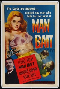 9m0639 MAN BAIT linen 1sh 1952 best close image of sexiest bad girl Diana Dors in her underwear!