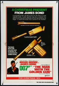 9m0643 MAN WITH THE GOLDEN GUN linen int'l advance 1sh 1974 a Christmas present from James Bond!