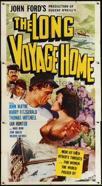 9p0228 LONG VOYAGE HOME 3sh R1948 John Ford, art of John Wayne, Thomas Mitchell & Carmen Morales!