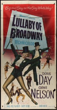 9p0230 LULLABY OF BROADWAY 3sh 1951 Doris Day & Gene Nelson, Big & Gay as the Gay White Way!