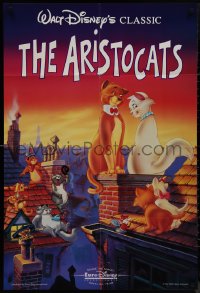 9p0455 ARISTOCATS int'l 1sh R1990s Walt Disney feline jazz musical cartoon, great colorful image!