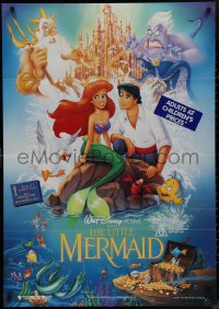 9p0307 LITTLE MERMAID Aust 1sh 1990 Walt Disney, great Bill Morrison art of Ariel & cast!