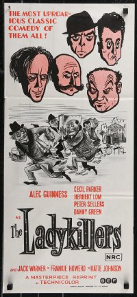 9p0382 LADYKILLERS Aust daybill R1972 cool art of guiding genius Alec Guinness, gangsters!