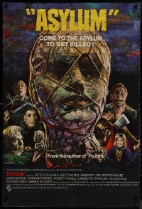 9p0279 ASYLUM English 1sh 1972 Cushing, Ekland, Robert Bloch, cool horror art by Mac Gomez!