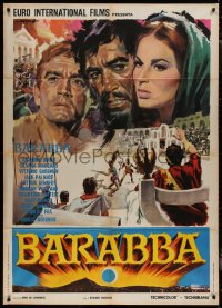 9p1702 BARABBAS Italian 1p R1960s different art of Anthony Quinn & Silvana Mangano by Cesselon!