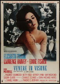 9p1743 BUTTERFIELD 8 Italian 1p R1967 c/u of sexy callgirl Elizabeth Taylor + different montage!