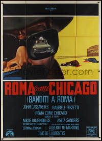 9p1463 BANDITS IN ROME Italian 2p 1968 John Cassavetes, Roma come Chicago, cool artwork!!