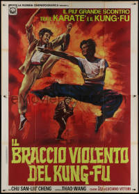 9p1551 KUNG-FU THE INVISIBLE FIST Italian 2p 1973 kung fu martial arts, Sonny Bruce, Iaia art!