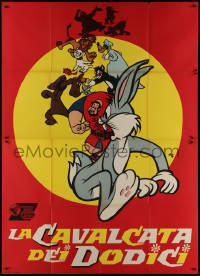 9p1553 LA CAVALCATA DEI DODICI Italian 2p 1960s Nano art of Bugs Bunny & other cartoon characters!