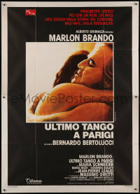 9p1558 LAST TANGO IN PARIS Italian 2p R1980s Marlon Brando, Maria Schneider, Bertolucci, different!