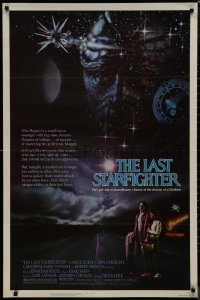 9p0551 LAST STARFIGHTER 1sh 1984 Lance Guest, great sci-fi art by Charles de Mar!