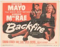 9p0941 BACKFIRE TC 1950 full-length sexy double-crossing Virginia Mayo seduces Gordon MacRae!