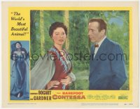 9p1028 BAREFOOT CONTESSA LC #3 1954 close up of Humphrey Bogart & sexy Ava Gardner outdoors!