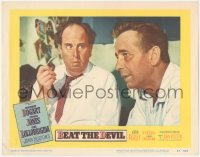 9p1030 BEAT THE DEVIL LC #7 1953 great c/u of wide-eyed Robert Morley looking at Humphrey Bogart!