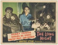 9p1179 LONG NIGHT LC #5 1947 film noir, close up Henry Fonda by mirror with bullet holes in it!