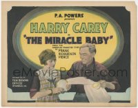 9p0981 MIRACLE BABY TC 1923 Harry Carey helping pretty Margaret Landis with dishes, ultra rare!