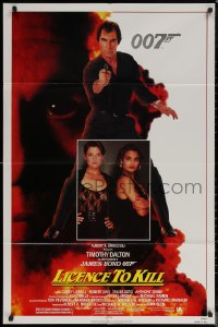 9p0554 LICENCE TO KILL 1sh 1989 Timothy Dalton as James Bond, sexy Carey Lowell & Talisa Soto!