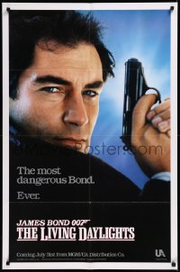 9p0555 LIVING DAYLIGHTS teaser 1sh 1987 Timothy Dalton as the most dangerous James Bond ever!