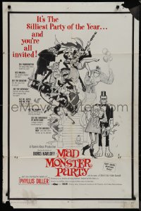 9p0563 MAD MONSTER PARTY 1sh 1968 great Frazetta artwork of animated Dracula, Mummy & Igor!