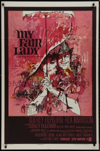 9p0577 MY FAIR LADY 1sh 1964 classic art of Audrey Hepburn & Rex Harrison by Bob Peak!