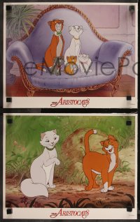 9p1348 ARISTOCATS 8 LCs R1987 Walt Disney feline jazz musical cartoon, great colorful image!