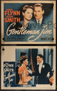 9p1356 GENTLEMAN JIM 8 LCs 1942 boxer Errol Flynn in title role with Ward Bond as John L. Sullivan!