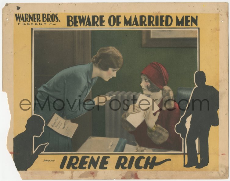 eMoviePoster.com: 9p1036 BEWARE OF MARRIED MEN LC 1928 great close up ...