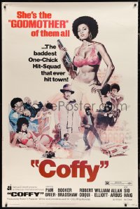 9r0142 COFFY 40x60 1973 sexy art of baddest chick Pam Grier, Jack Hill blaxploitation classic!