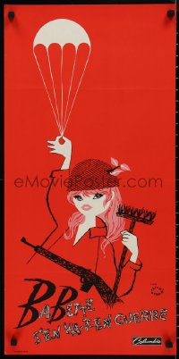 9r0916 BABETTE GOES TO WAR French 15x31 1960 Brigitte Bardot, Babette s'en va-t-en guerre, red!