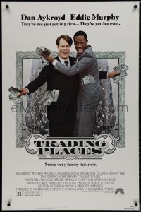 9r1456 TRADING PLACES 1sh 1983 Dan Aykroyd & Eddie Murphy are getting rich & getting even!