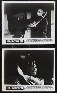 9t1086 HALLOWEEN 2 8x10 stills 1978 John Carpenter, Myers attacking Jamie Lee Curtis & Stephens!