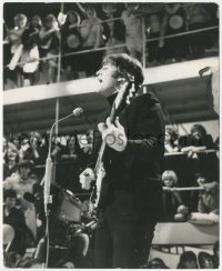 9t0910 JOHN LENNON 8x10 still 1960s close up of the Beatle performing with guitar on stage!