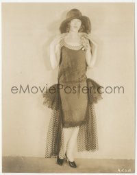 9t0952 MYRNA LOY 7.25x9.25 still 1920s modeling a charming frock of black pussy willow taffeta!