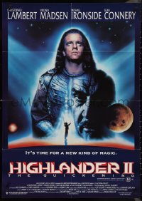 9t0567 HIGHLANDER 2 Aust 1sh 1991 different image of immortal Christopher Lambert with sword!