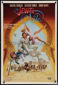 9t0571 JEWEL OF THE NILE Aust 1sh 1985 Rodriguez art of Michael Douglas, Kathleen Turner & Danny DeVito!