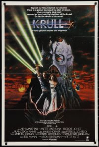 9t0574 KRULL Aust 1sh 1983 fantasy image of Ken Marshall & Lysette Anthony in monster's hand!