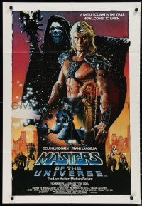 9t0581 MASTERS OF THE UNIVERSE Aust 1sh 1987 Dolph Lundgren as He-Man, great Drew Struzan art!