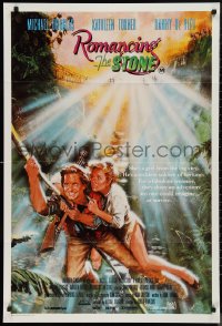 9t0590 ROMANCING THE STONE Aust 1sh 1984 Robert Zemeckis, art of Michael Douglas & Kathleen Turner!