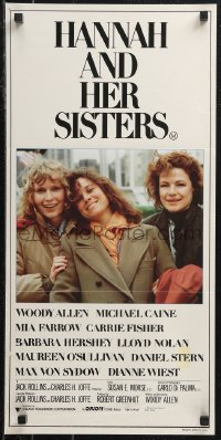 9t0655 HANNAH & HER SISTERS Aust daybill 1986 Allen directed, Mia Farrow, Weist & Barbara Hershey!