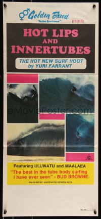 9t0657 HOT LIPS & INNERTUBES Aust daybill 1970s Yuri Farrant Australian surfing documentary!