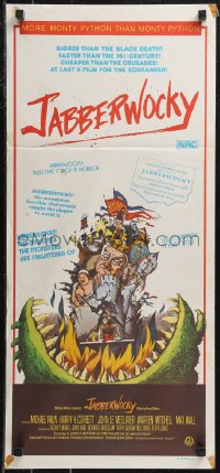 9t0661 JABBERWOCKY Aust daybill 1977 Terry Gilliam, Monty Python, great wacky fantasy monster art!