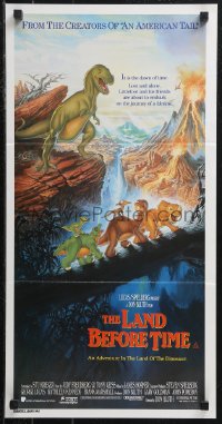 9t0668 LAND BEFORE TIME Aust daybill 1988 Steven Spielberg, George Lucas, Don Bluth, cartoon!