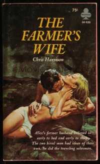 9t0778 FARMER'S WIFE paperback book 1968 Paul Rader art, she had affairs with hired men & salesman!